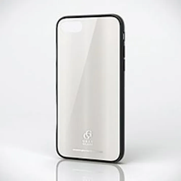 iPhone 8 ハイブリッドケース ガラス 背面デザイン ホワイト 目安在庫=△