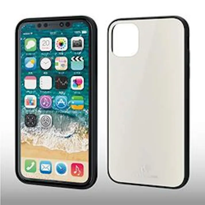 iPhone 11 ハイブリッドケース ガラス 背面カラー ホワイト