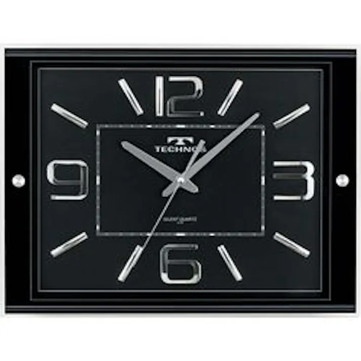 TECHNOS (テクノス) レトロ調な掛時計 クロック ブラック