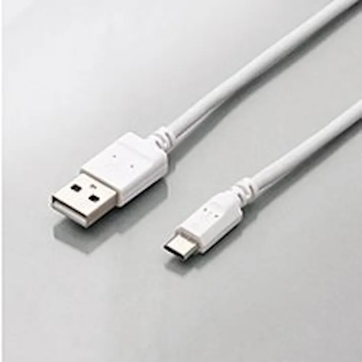 電子タバコアクセサリ microUSBケーブル 2A出力 1.2m ホワイト 目安在庫=△