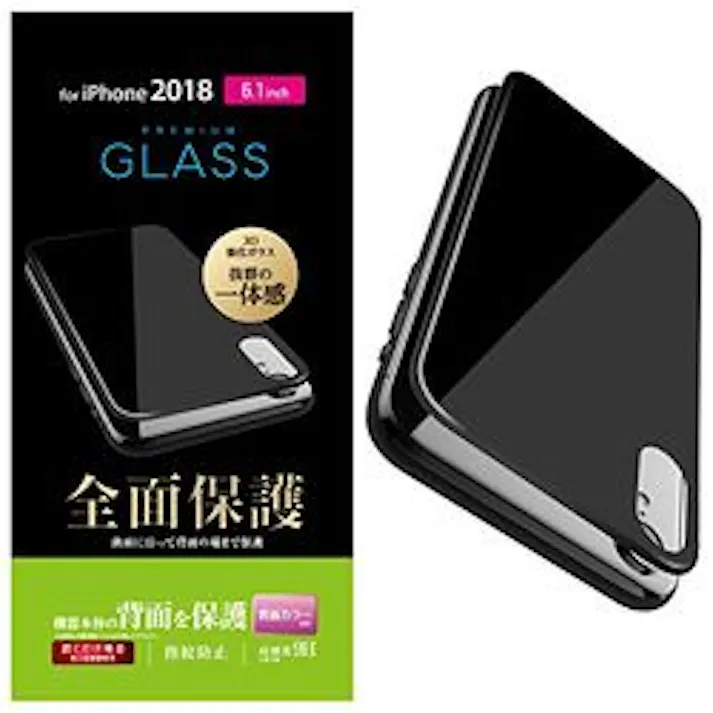 iPhone XR 背面フルカバーガラスフィルム ブラック PM-A18CFLGGRUBK