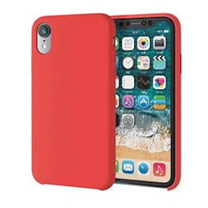 iPhone XR シリコンケース ハイブリッド レッド PM-A18CSCHRD