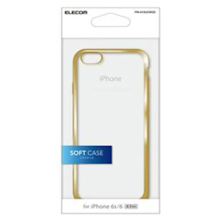 iPhone 6 6s用TPUケース サイドメッキ クリア×ゴールド PM-A15UCMGD 目安在庫=△