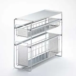 シンク下スライド収納2段 幅15