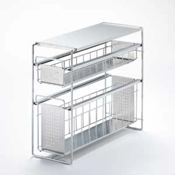 シンク下スライド収納2段 幅15