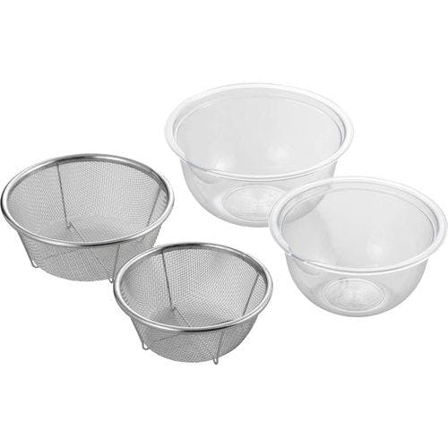 ニューキッチンベーシック　クリアなボウル＆ザル 4個セット