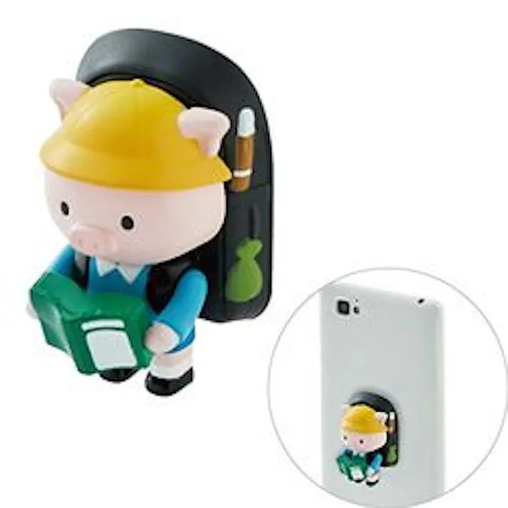 スマホ用フィンガーフィギュア ちょいのせフレンズ 小学生 ブタ
