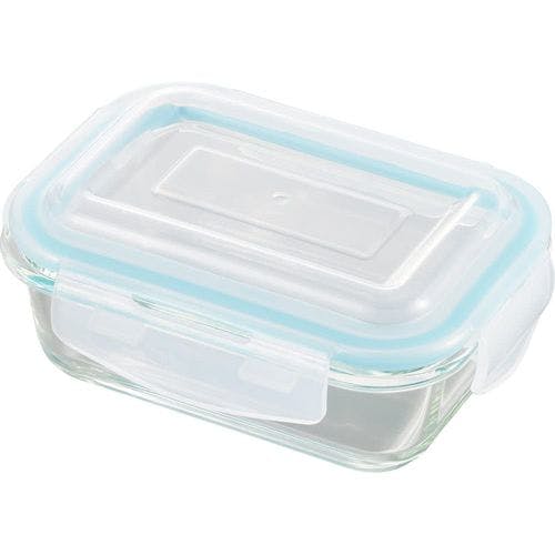 グラスコンテナ 4点ロック式ガラス保存容器370ml