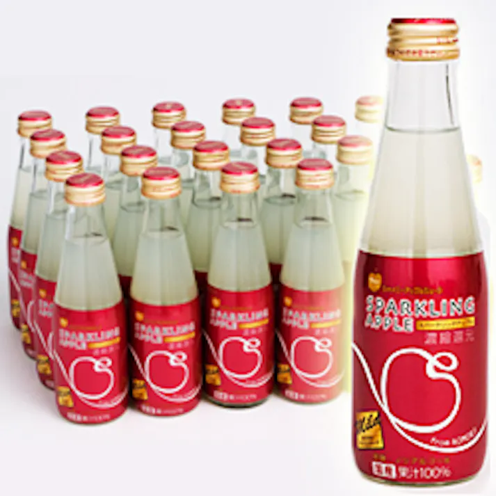 青森の味!スパークリングアップルジュース マイルド 瓶 200ml×48本
