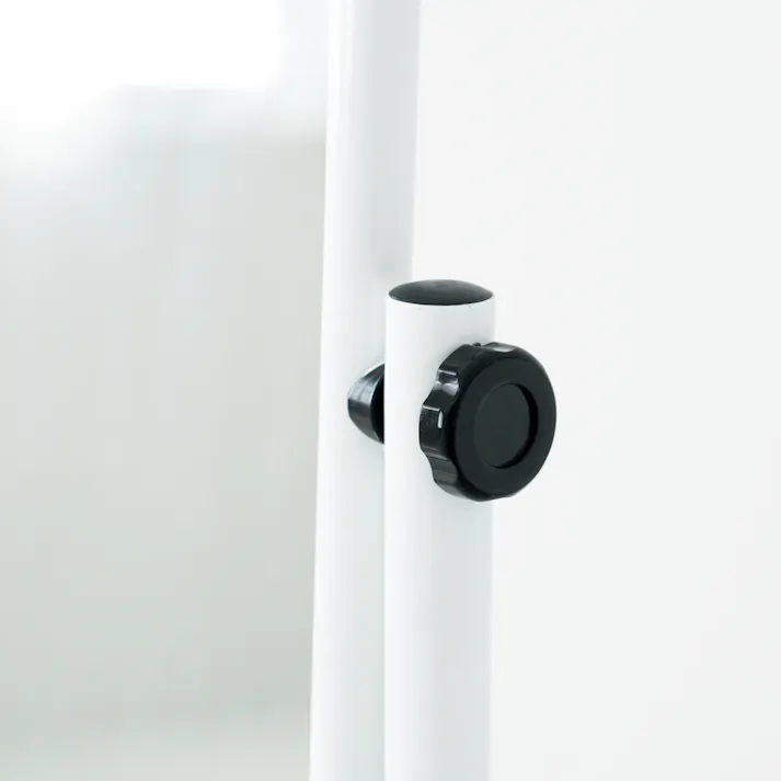 【パイプスタンドミラー(キャスター付)(ホワイト)】 幅30cm×高さ157cm ミラー 鏡 姿見 スリム スタンドミラー 全身 韓国インテリア 角度調節可能 組立品