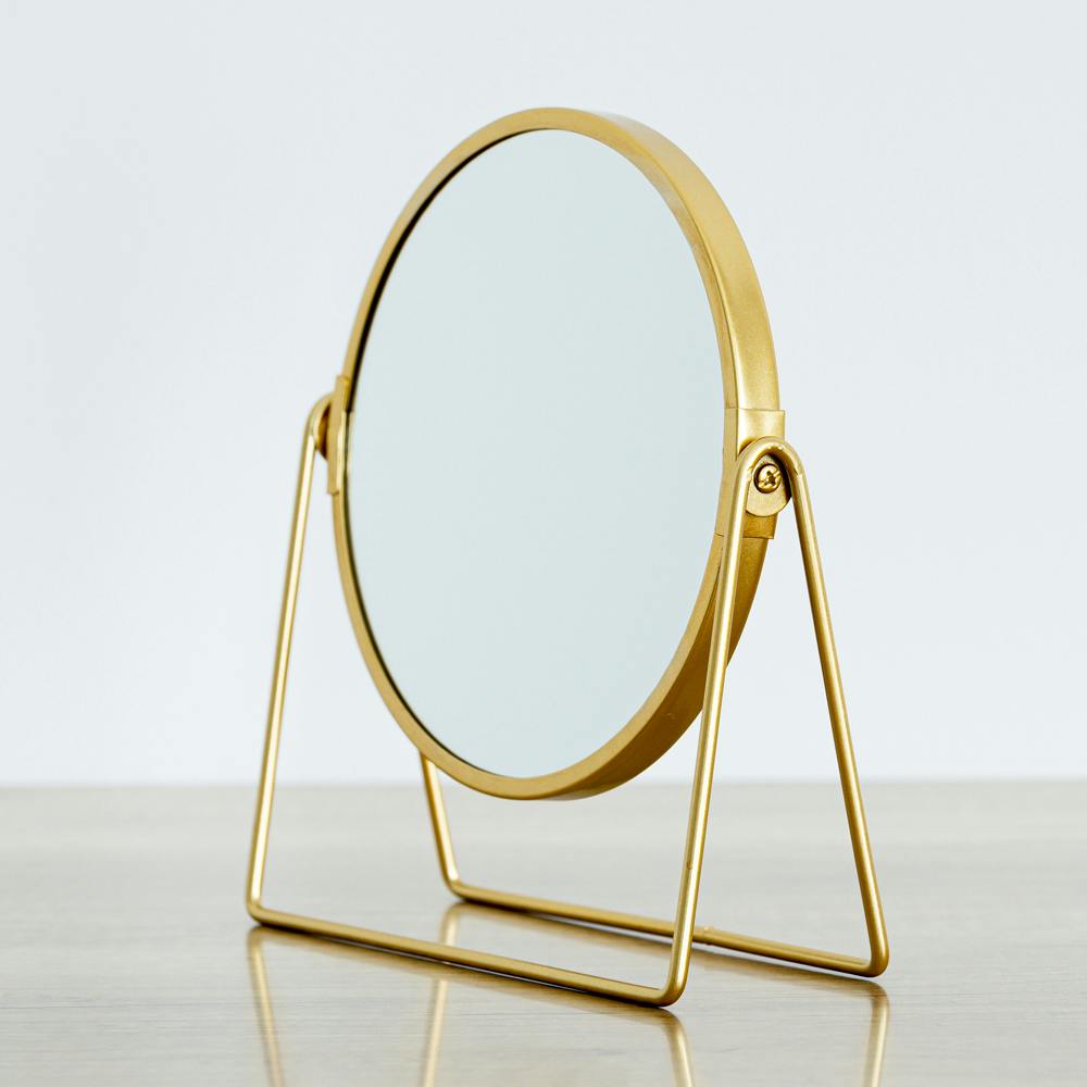 メイクアップミラー 片面化粧鏡 ヴィンテージ 360度回転 鏡 ゴールド メイクアップミラー 片面化粧鏡 ヴィンテージ 360度回転 鏡