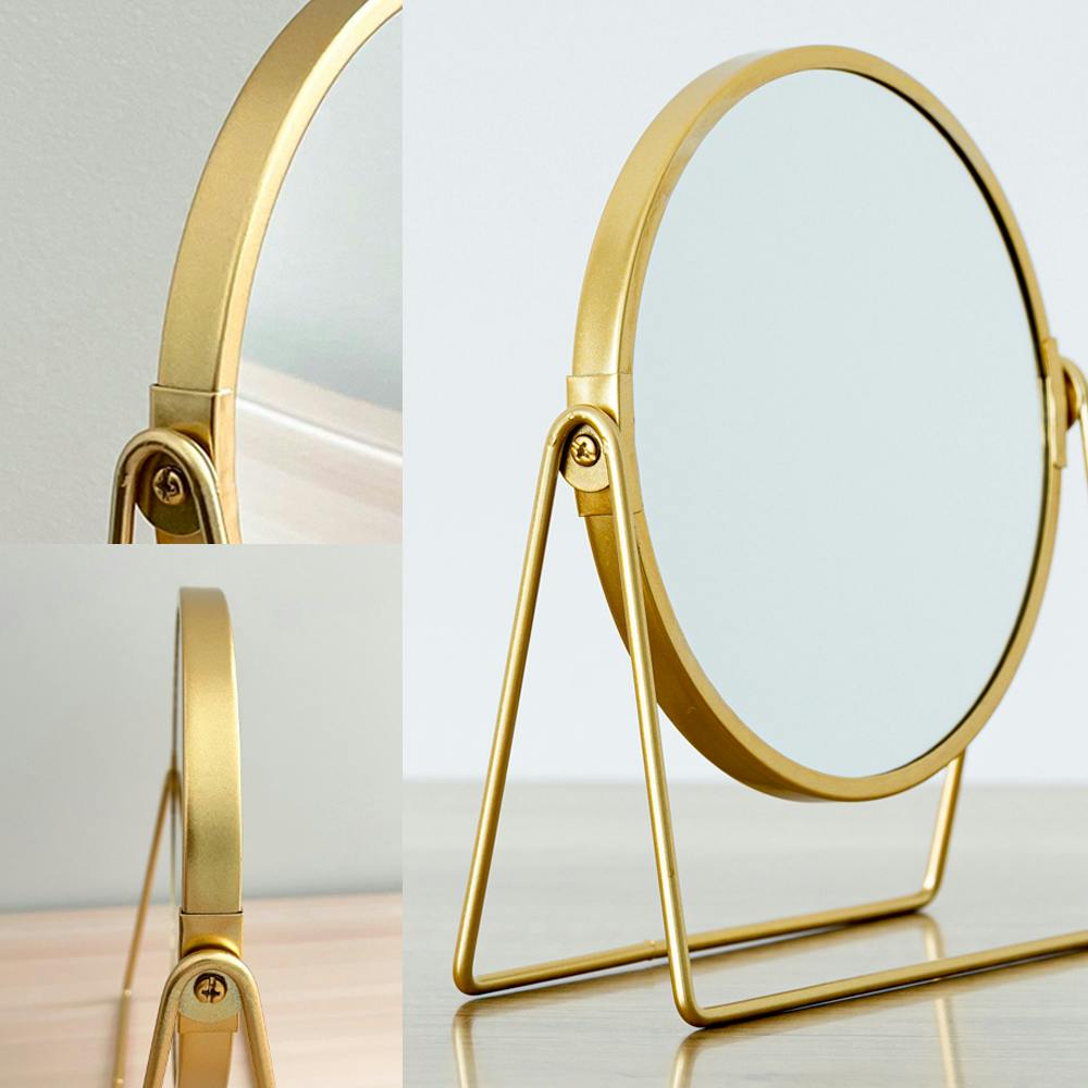 メイクアップミラー 片面化粧鏡 ヴィンテージ 360度回転 鏡 ゴールド メイクアップミラー 片面化粧鏡 ヴィンテージ 360度回転 鏡