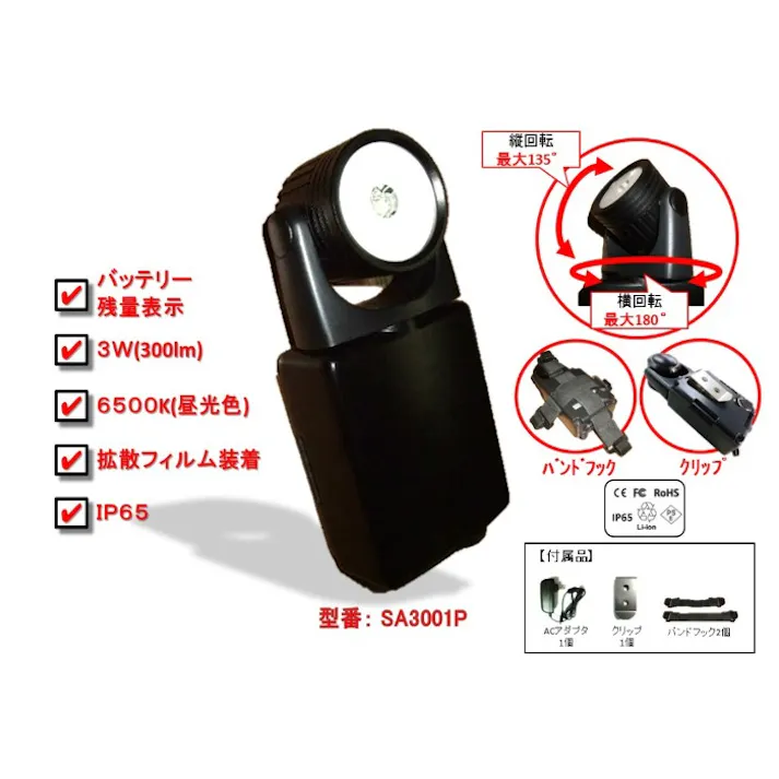 ルクス・エナジー Smile Aim(スマイルエイム) LED充電式ライト SA3001P