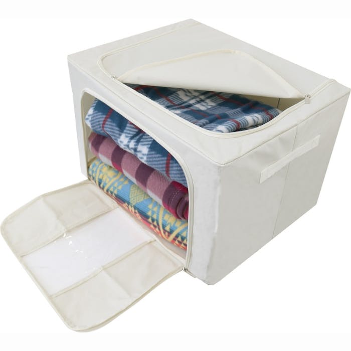 【8点セット】窓付き収納ボックス 90084 窓付き収納ボックス ラージ(ホワイト) 4573242550320 | キッチン