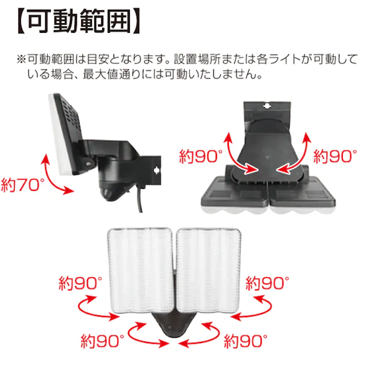 大進 センサーライト AC 100V コンセント式 屋外用 2灯式 LED 防雨 人感 暗くなると点灯 防犯ライト DLA-17T200