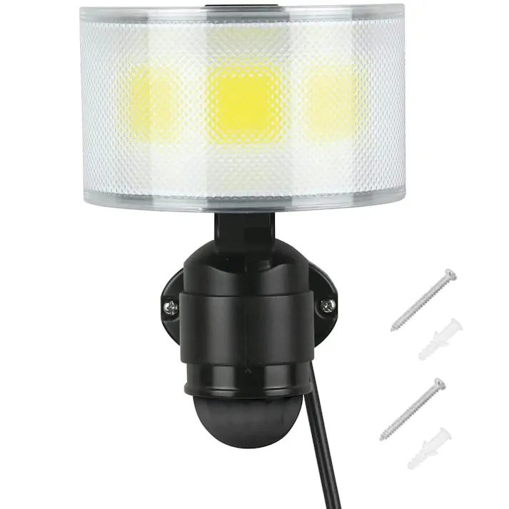 大進 センサーライト AC100V コンセント式 屋外用 広角 LED 防雨 人感 暗くなると点灯 防犯ライト DLA-18T600