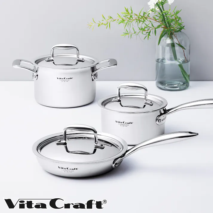 ビタクラフト Nシリーズ ソテーパン 20cm 蓋付き ガス火 IH対応 No.7143【フライパン 無水調理 無油調理 IH 直火 全面7層構造 フタ付き ステンレス アルミ 調理器具 10年保証】