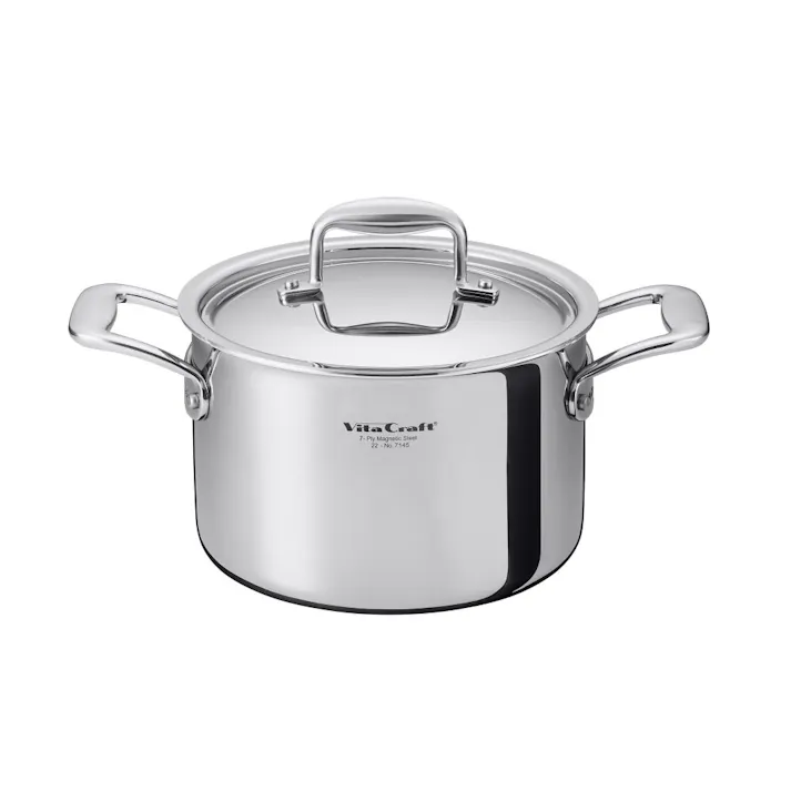 ビタクラフト Nシリーズ 両手鍋 20cm ガス火 IH対応 No.7145【無水調理 鍋 IH 直火 全面7層構造 ステンレス アルミ 調理器具 10年保証】