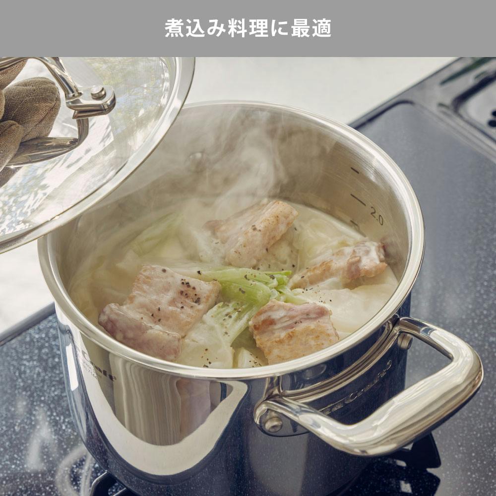 ビタクラフト Nシリーズ 両手鍋 20cm ガス火 IH対応 No.7145【無水調理