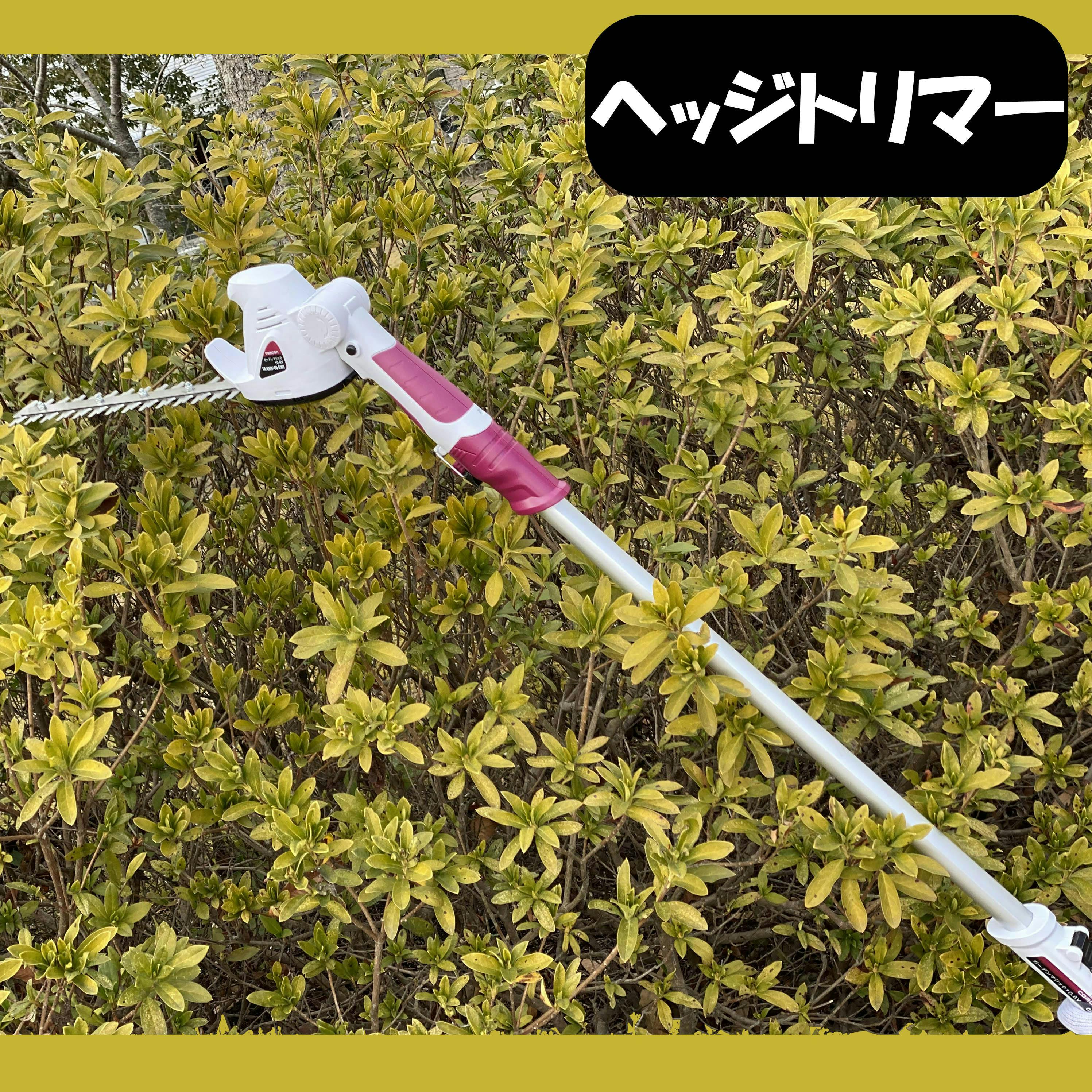 2WAY ガーデンマジック ヘッジトリマー 芝刈り 電動 高枝 充電式