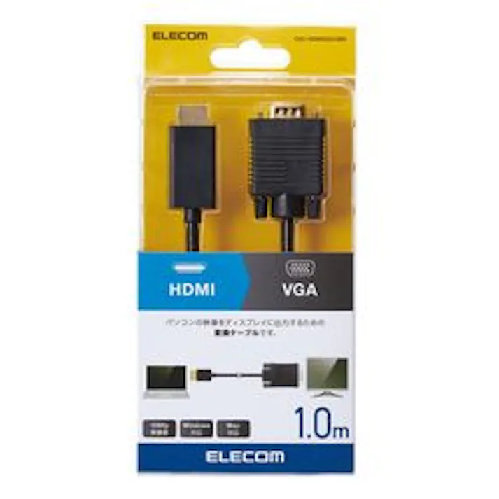 変換ケーブル HDMI-VGA 1.0m ブラック CAC-HDMIVGA10BK メーカー在庫品