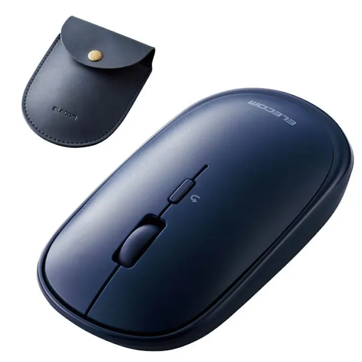 超薄型 BlueLEDマウス Bluetooth対応 4ボタン ポーチ付 ブルー メーカー在庫品
