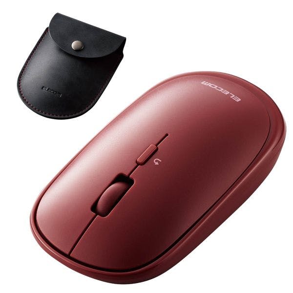 超薄型 BlueLEDマウス Bluetooth対応 4ボタン ポーチ付 レッド マウス・キーボード・入力機器 超薄型 BlueLEDマウス Bluetooth対応 4ボタン ポーチ付 レッド マウス・キーボード・入力機器