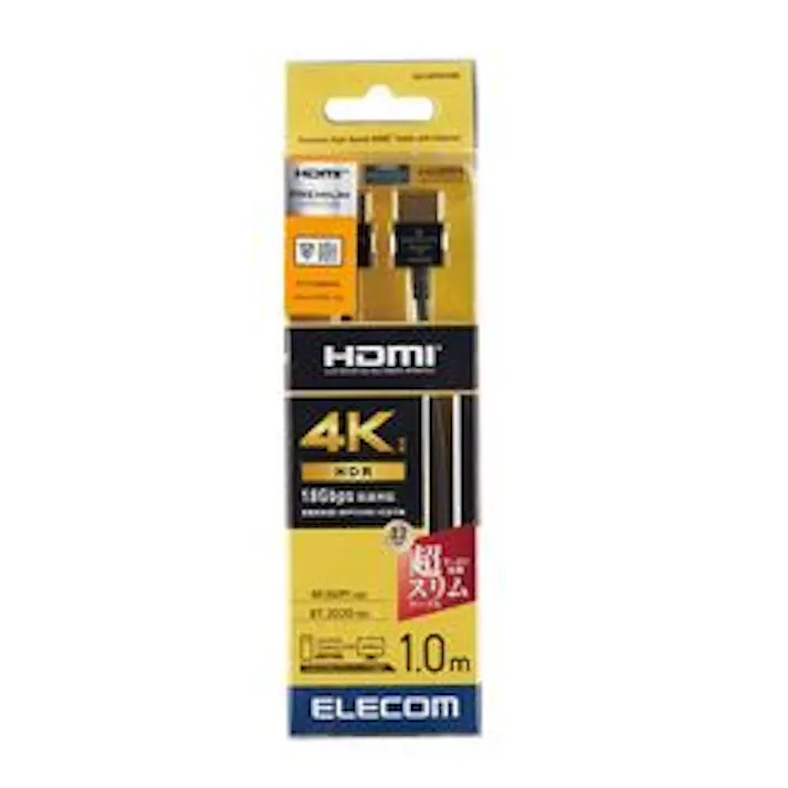 HDMIケーブル プレミアム 1m 4K対応 スリム 小型コネクタ CAC-HDPSS10BK