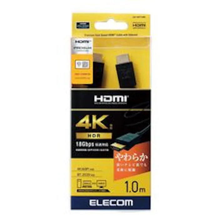 HDMIケーブル/Premium/やわらか/1.0m/ブラック 1m ブラック メーカー在庫品