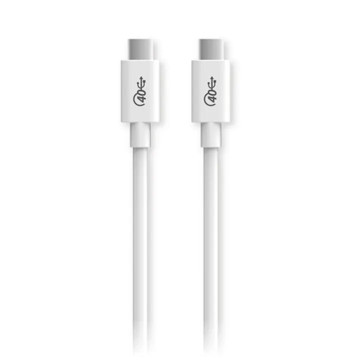 USB4ケーブル C-Cタイプ 認証品 PD対応 40Gbps 0.8m ホワイト メーカー在庫品