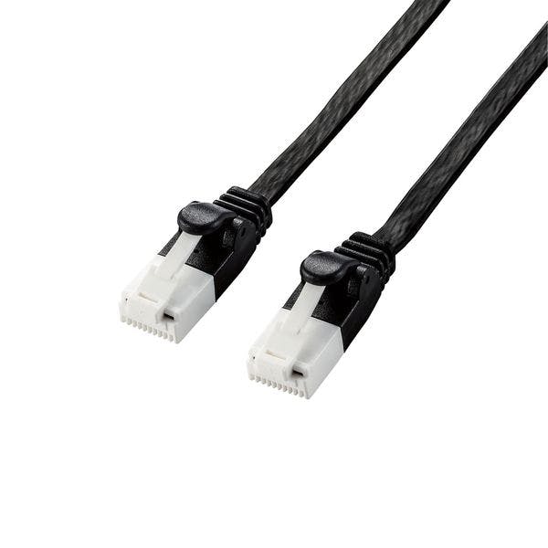 LAN�P�[�u�� Cat6A �c���K�܃��i�C �t���b�g 5m �u���b�N LD-GFAT/BK50 �p�\�R���E���Ӌ@��