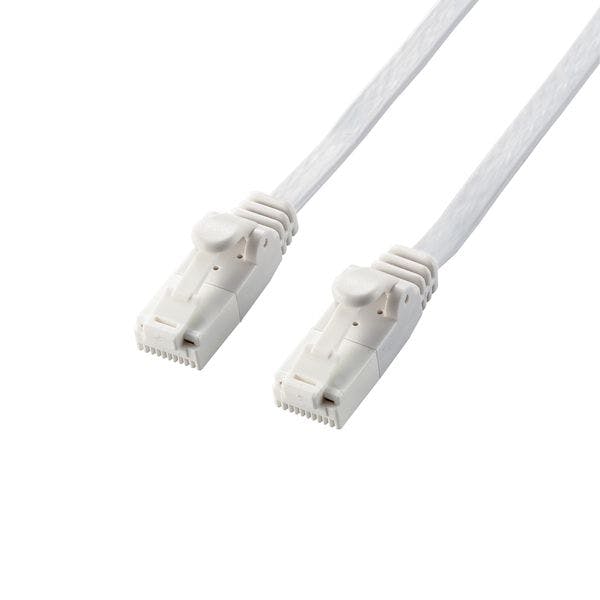 LANケーブル/CAT6A準拠/爪折れ防止/フラット/5.0m/ホワイト パソコン・周辺機器 LANケーブル/CAT6A準拠/爪折れ防止/フラット/5.0m/ホワイト パソコン・周辺機器