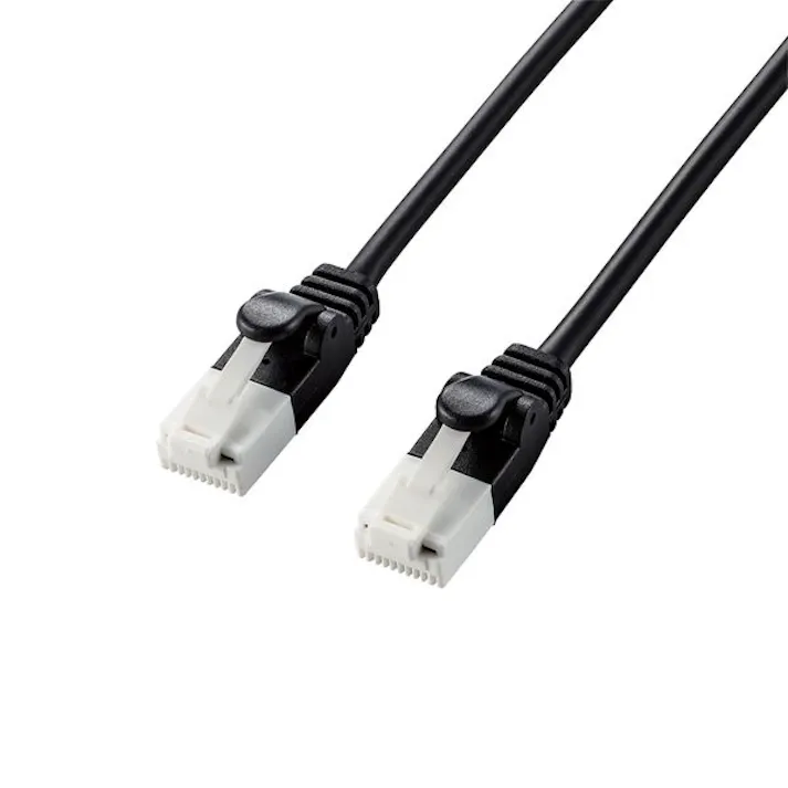 やわらかLANケーブル/CAT6A/爪折れ防止/2.0m/ブラック メーカー在庫品