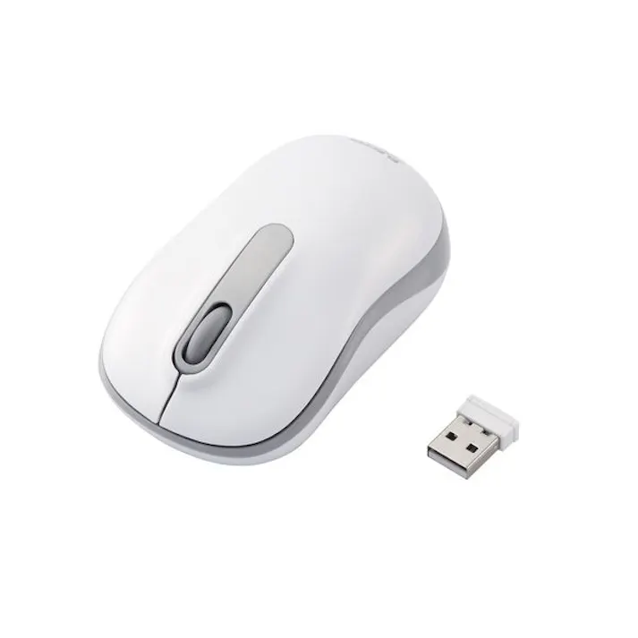 静音 ワイヤレスマウス 無線 光学式 3ボタン Mサイズ ホワイト