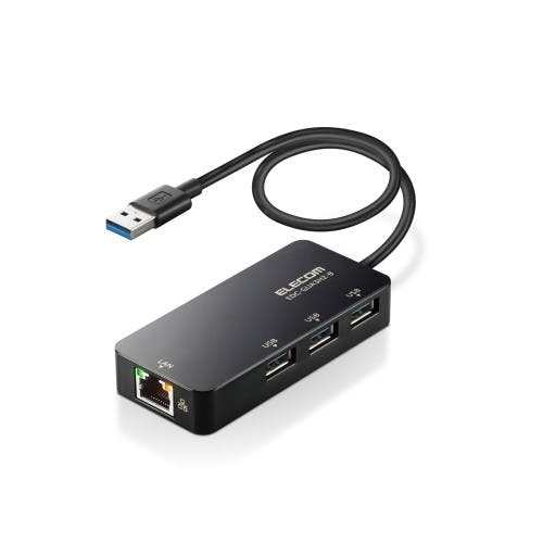 LANアダプター 有線 タイプA Giga USBハブ付 (USB-A×3) USB3.2(Gen1)/3.1(Gen1)/3.0 ブラック メーカー在庫品 電源ケーブル・延長コード LANアダプター 有線 タイプA Giga USBハブ付 (USB-A×3) USB3.2(Gen1)/3.1(Gen1)/3.0 ブラック メーカー在庫品 電源ケーブル・延長コード