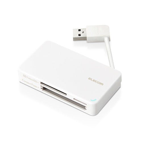 USB2.0対応メモリカードリーダー/ケーブル収納型タイプ 約6cm ホワイト メーカー在庫品 外付けドライブ・ストレージ USB2.0対応メモリカードリーダー/ケーブル収納型タイプ 約6cm ホワイト メーカー在庫品 外付けドライブ・ストレージ