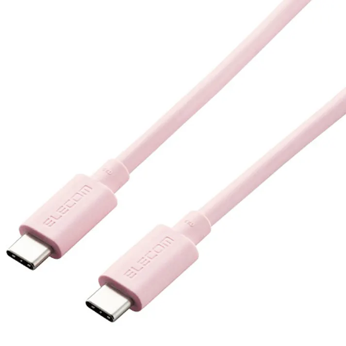 USB4ケーブル(認証品、USB Type-C(TM) to USB Type-C(TM)) 0.8m ピンク メーカー在庫品