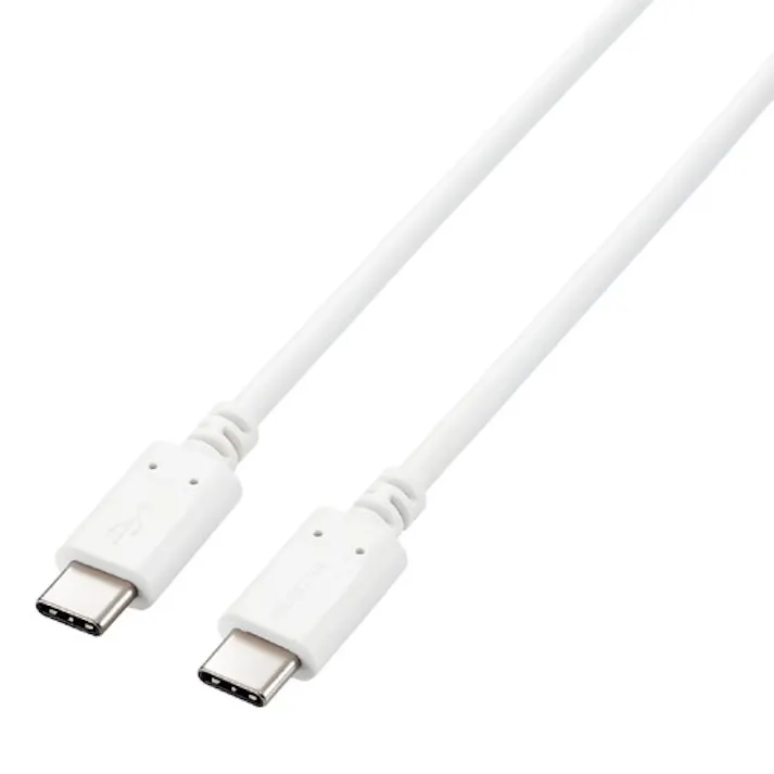 USB2.0ケーブル(認証品、USB Type-C(TM) to USB Type-C(TM)) 1m ホワイト メーカー在庫品