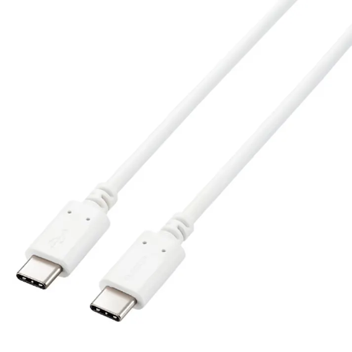 USB2.0ケーブル(認証品、USB Type-C(TM) to USB Type-C(TM)) 2m ホワイト メーカー在庫品