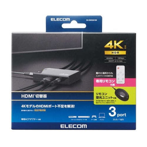 HDMI 切替器 タイプA×3入力 1出力 4K 60Hz HDMI2.0b ミラーリング リモコン付キ ブラック メーカー在庫品 パソコン・周辺機器 HDMI 切替器 タイプA×3入力 1出力 4K 60Hz HDMI2.0b ミラーリング リモコン付キ ブラック メーカー在庫品 パソコン・周辺機器