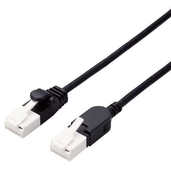 スイングコネクターLANケーブル(Cat6A準拠) 1m ブラック パソコン・周辺機器