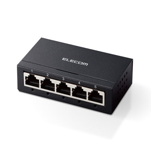 スイッチングハブ 5ポート Giga対応 1000/100/10Mbps 金属筐体 AC電源 ファンレス 静音 ブラック メーカー在庫品 パソコン・周辺機器 スイッチングハブ 5ポート Giga対応 1000/100/10Mbps 金属筐体 AC電源 ファンレス 静音 ブラック メーカー在庫品 パソコン・周辺機器
