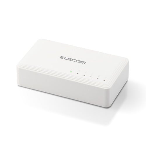スイッチングハブ 5ポート Giga対応 1000/100/10Mbps プラスチック筐体 AC電源 ファンレス 静音 ホワイト メーカー在庫品 パソコン・周辺機器 スイッチングハブ 5ポート Giga対応 1000/100/10Mbps プラスチック筐体 AC電源 ファンレス 静音 ホワイト メーカー在庫品 パソコン・周辺機器