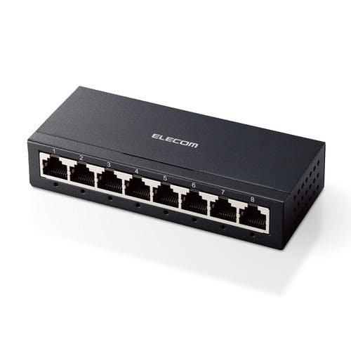スイッチングハブ 8ポート Giga対応 1000/100/10Mbps 金属筐体 AC電源 ファンレス 静音 ブラック メーカー在庫品 パソコン・周辺機器 スイッチングハブ 8ポート Giga対応 1000/100/10Mbps 金属筐体 AC電源 ファンレス 静音 ブラック メーカー在庫品 パソコン・周辺機器
