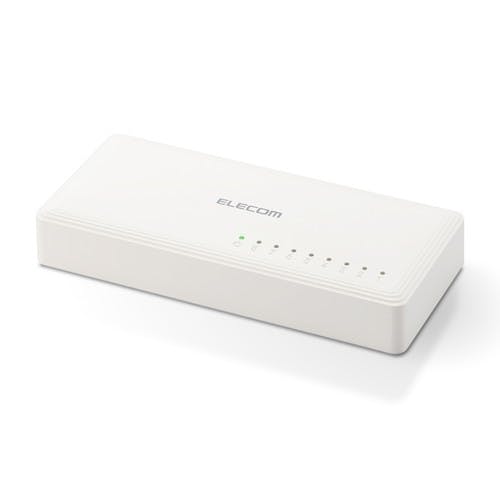 スイッチングハブ 8ポート Giga対応 1000/100/10Mbps プラスチック筐体 AC電源 ファンレス 静音 ホワイト メーカー在庫品 パソコン・周辺機器 スイッチングハブ 8ポート Giga対応 1000/100/10Mbps プラスチック筐体 AC電源 ファンレス 静音 ホワイト メーカー在庫品 パソコン・周辺機器
