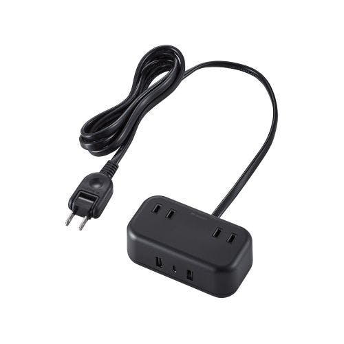 電源タップ 1.5m (コンセント×2 Type-C×1 USB-A×2) PD対応 ブラック メーカー在庫品 電源ケーブル・延長コード 電源タップ 1.5m (コンセント×2 Type-C×1 USB-A×2) PD対応 ブラック メーカー在庫品 電源ケーブル・延長コード