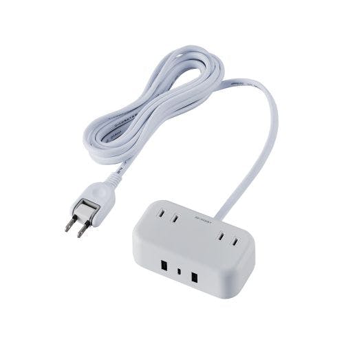 電源タップ 3m (コンセント×2 Type-C×1 USB-A×2) PD対応 ホワイト メーカー在庫品 電源ケーブル・延長コード 電源タップ 3m (コンセント×2 Type-C×1 USB-A×2) PD対応 ホワイト メーカー在庫品 電源ケーブル・延長コード