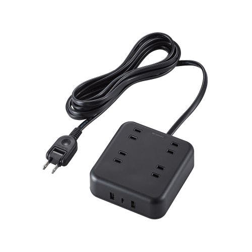 電源タップ 3m (コンセント×4 Type-C×1 USB-A×2) PD対応 ブラック メーカー在庫品 電源ケーブル・延長コード 電源タップ 3m (コンセント×4 Type-C×1 USB-A×2) PD対応 ブラック メーカー在庫品 電源ケーブル・延長コード