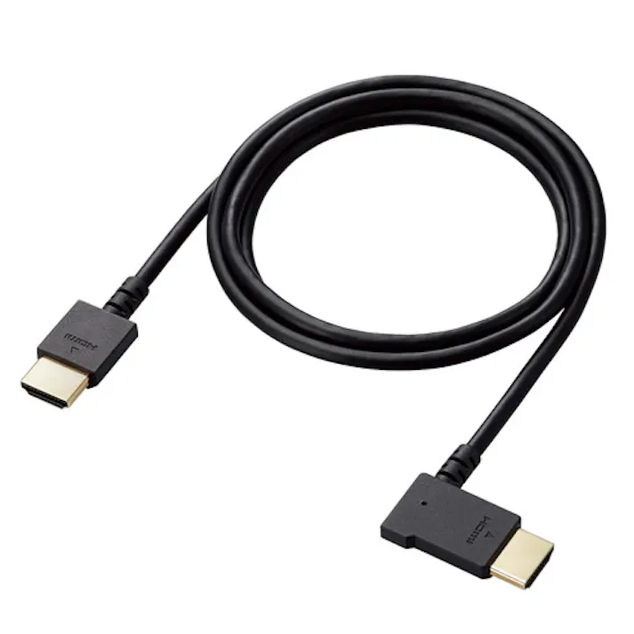 HDMI ケーブル HIGH SPEED with Ethernet L字 左向キ 1m 4K 30Hz ブラック