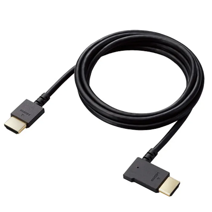 HDMI ケーブル HIGH SPEED with Ethernet L字 左向キ 1.5m 4K 30Hz ヤワラカ RoHS指令準拠 メーカー在庫品